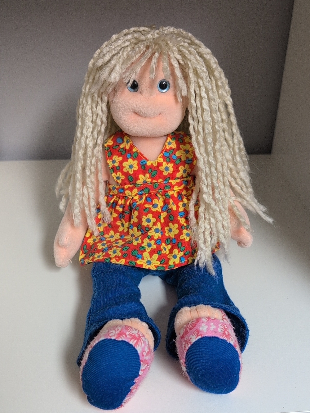 💜2/$20💜 Ty Kids Sweet Sally 12" Plush Doll Collectible Yarn Hair Floral Shirt